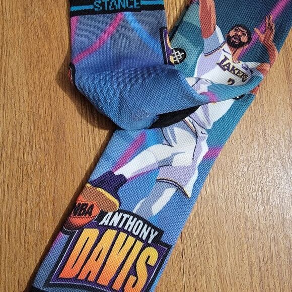 Stance X NBA Anthony Davis Fast Break Socks Crew Length Infiknit LA Lakers L - Picture 7 of 9
